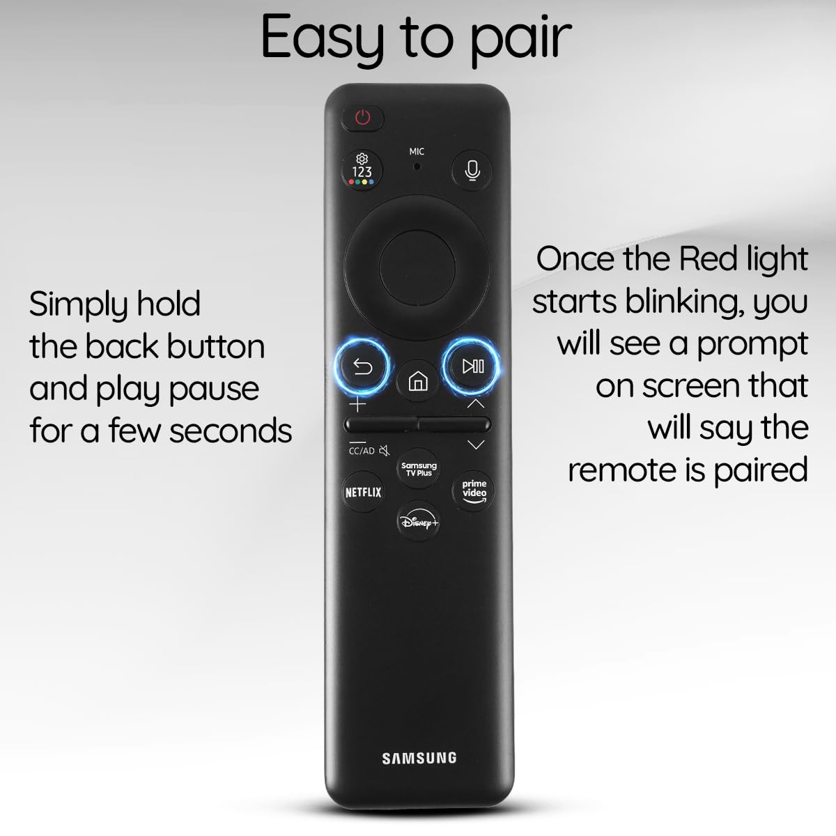 Ceybo Original Solar Voice Remote Control Replacement with YouTube Netflix Shortcut for Samsung Smart TVs, Compatible with Neo QLED 8K, QLED (BN59-01480A)