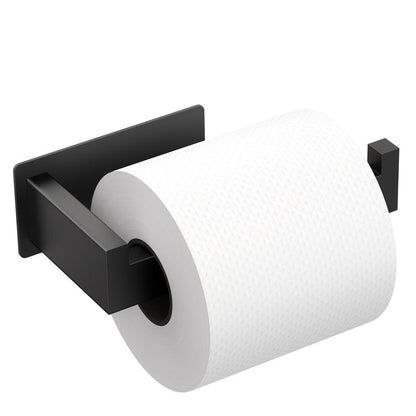 Auxmir Adhesive Toilet Paper Holder, No Drilling Toilet Roll Holder Wall Mount, Premium Thicken SUS304 Stainless Steel, Rustproof Toilet Tissue Holder for Bathroom Kitchen Washroom RV, Matte Black