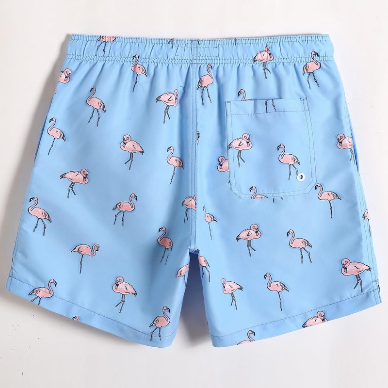 maamgic Mens Swim Trunks Quick Dry Swim Shorts with Mesh Lining Funny Swimwear Bathing Suits 7inch Flamingo Blue XX-Large