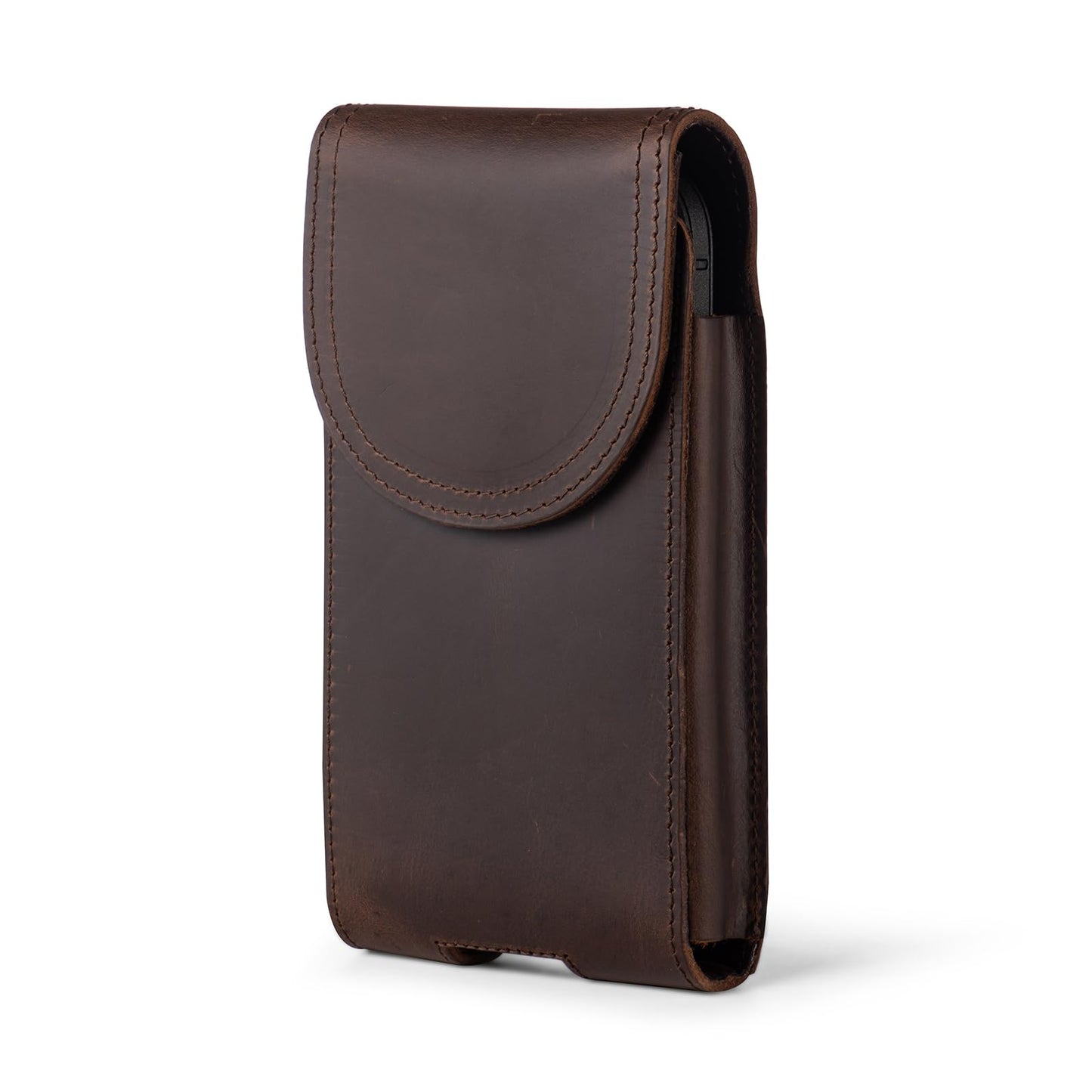 Hengwin Top Grain Leather Cell Phone Holster for Belt, Belt Pouch with Magnetic Closure Belt Clip/Loop, Phone Holder Belt Case Fit for iPhone 17 Pro Max 16 Pro Max Samsung Galaxy S26 Ultra (Coffee)