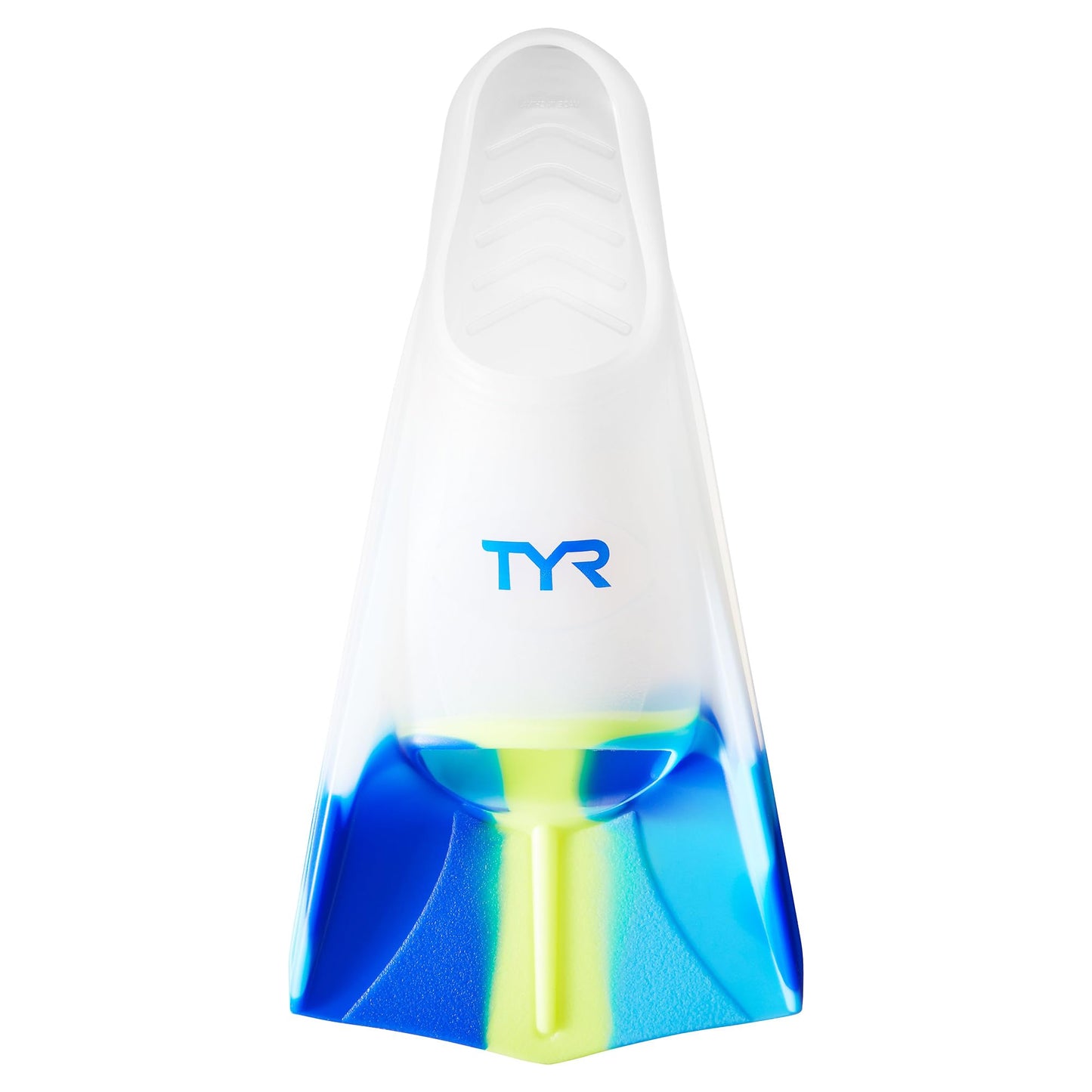 TYR Stryker Silicone Swim Fin for Racing and Training, XX-Large, Blue/Navy/Clear