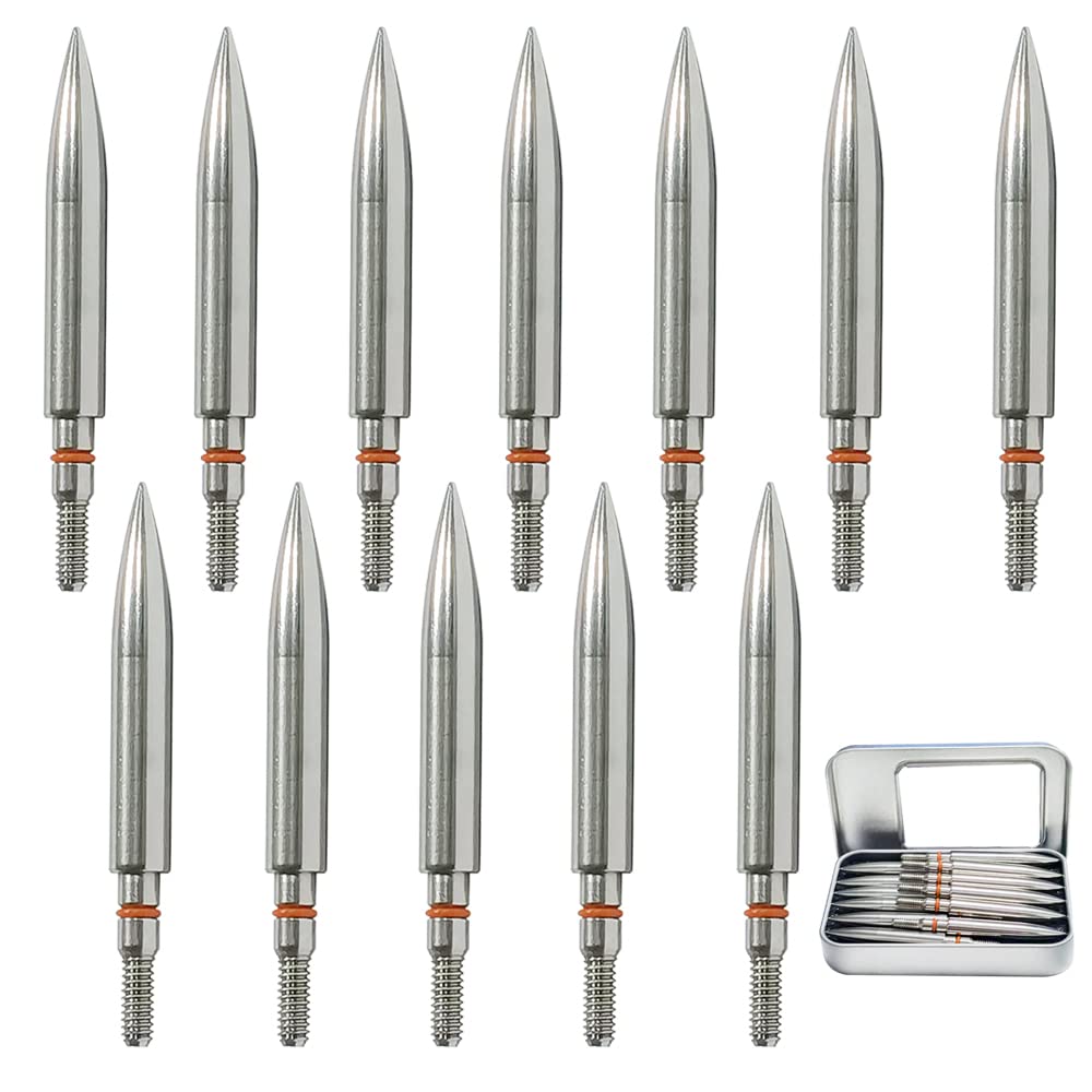 Field Points arrowheads 200 Grains Archery Field Points, 9/32 Stainless Steel Screw in Archery Field Tips and Broadheads (1 Dozen A Grain 2.9x2.3x0.6
