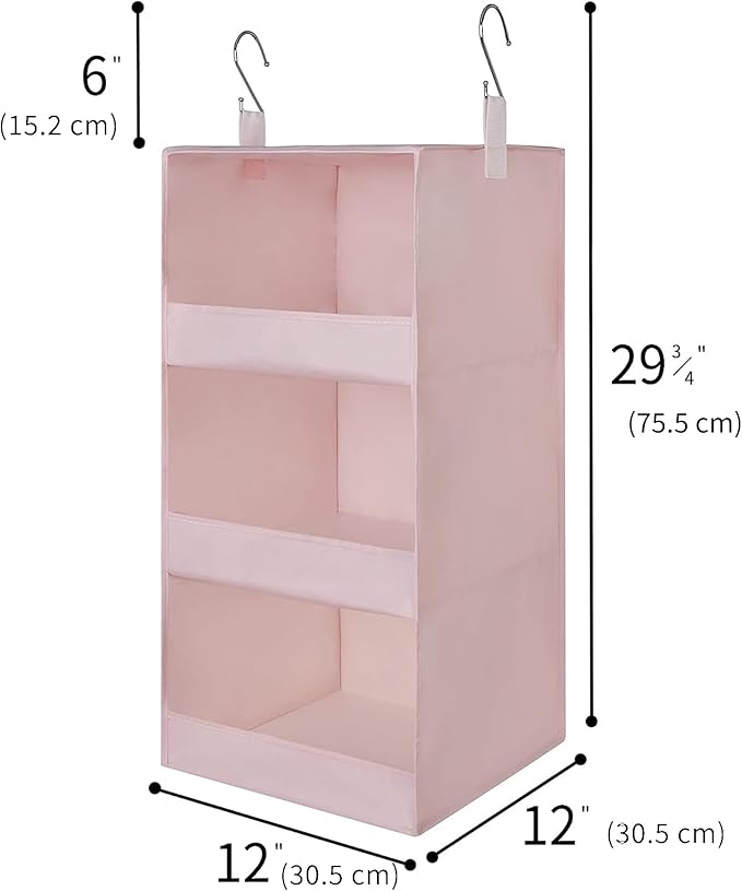 GRANNY SAYS 3-Shelf Hanging Closet Organizer, Collapsible Closet Hanging Shelves
