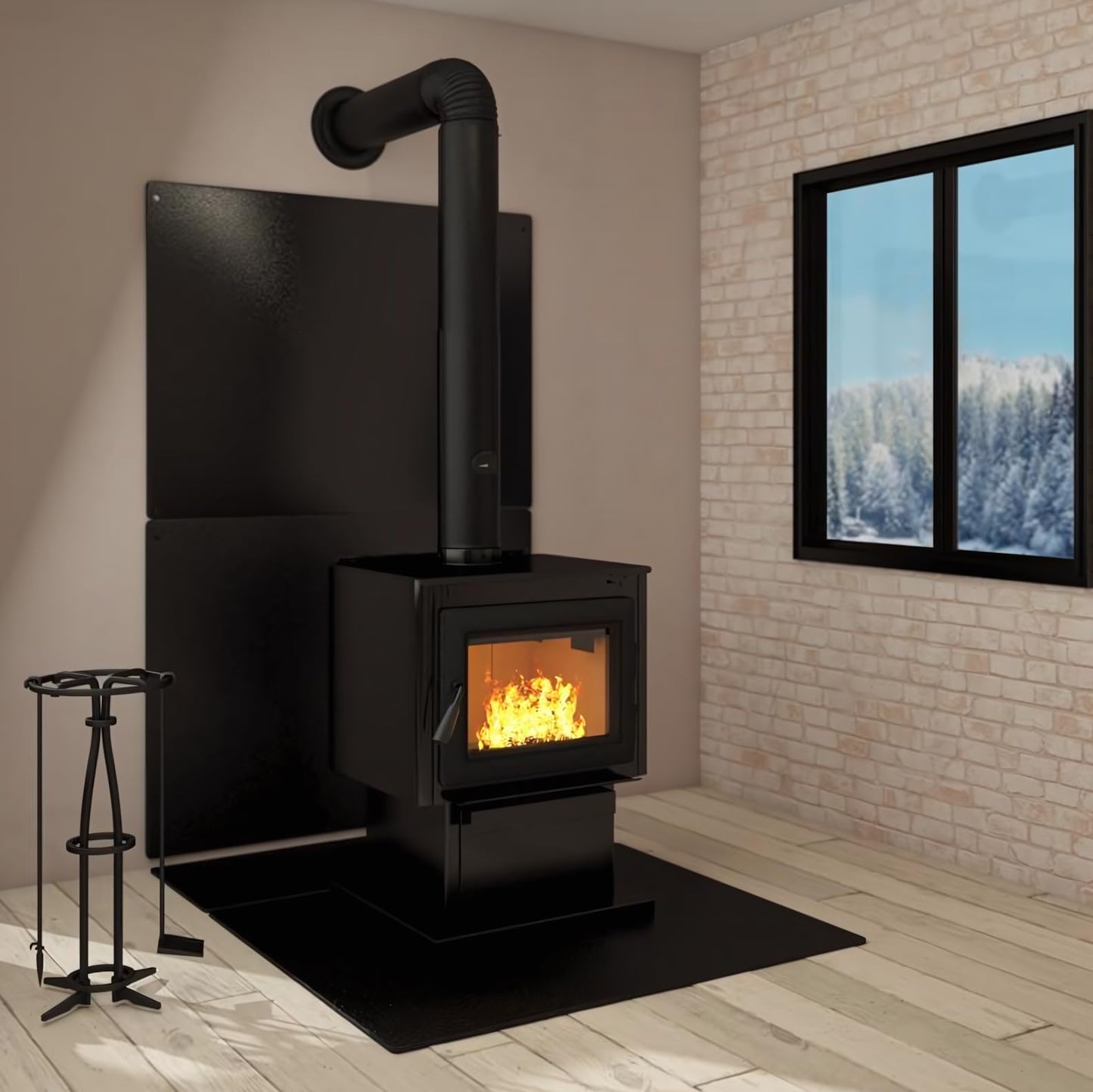 Plexon Stove Board - 52" x 36", Black, Steel - Fire Board for Wood Stoves, Pellet Stove Hearth Pad and Heat Protection