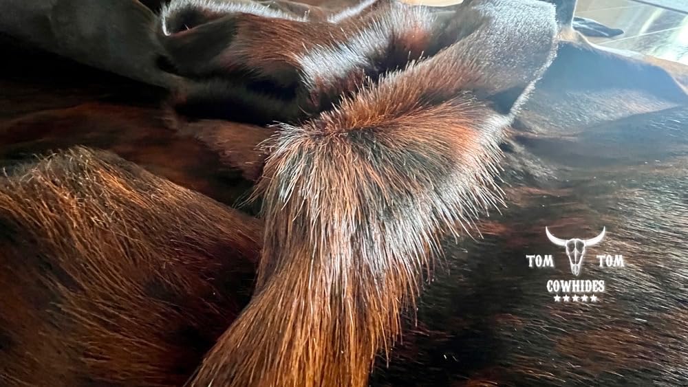 Cowhides Rug 7x6 Brindle Red Brown Black Cowhide Natural Leather