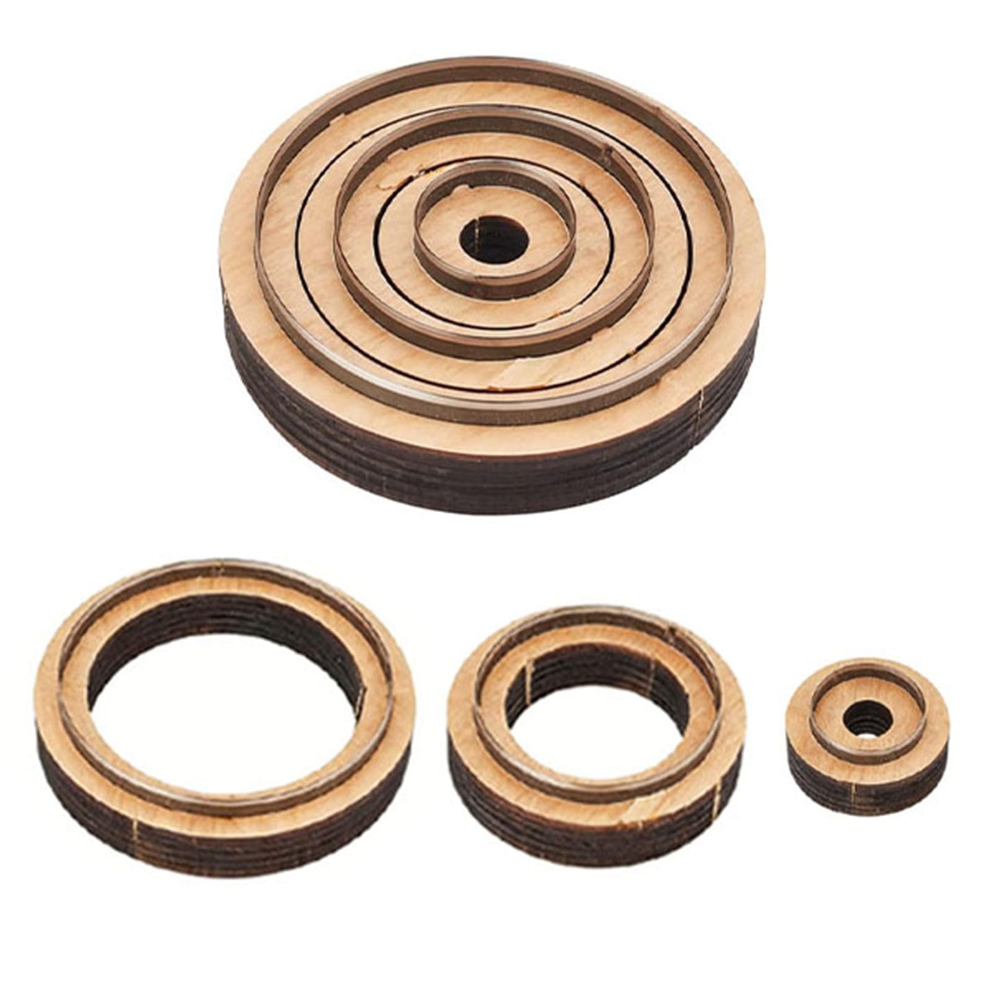 XILEWHZF 3-Piece Round Leather Cutting Die Set,Precision Cutting for Leather and Neoprene Coasters with Wooden Die-Cutting Blades.