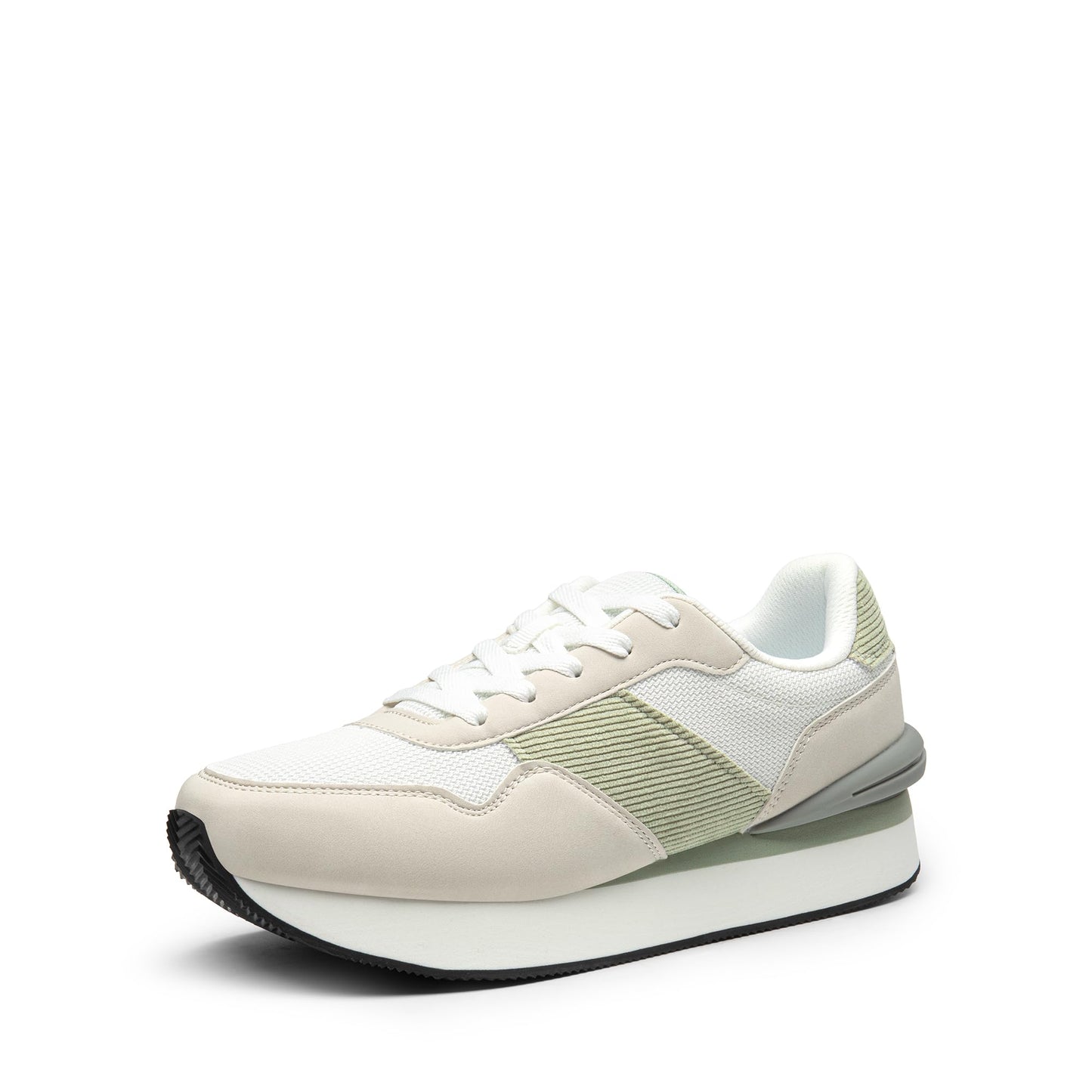 DREAM PAIRS Women Sneakers Tennis Ray Walking Platform Chunky Comfortable Lightweight Lace Up Casual Fashion Sneaker,Size 11,Beige/White,SDFN2448W
