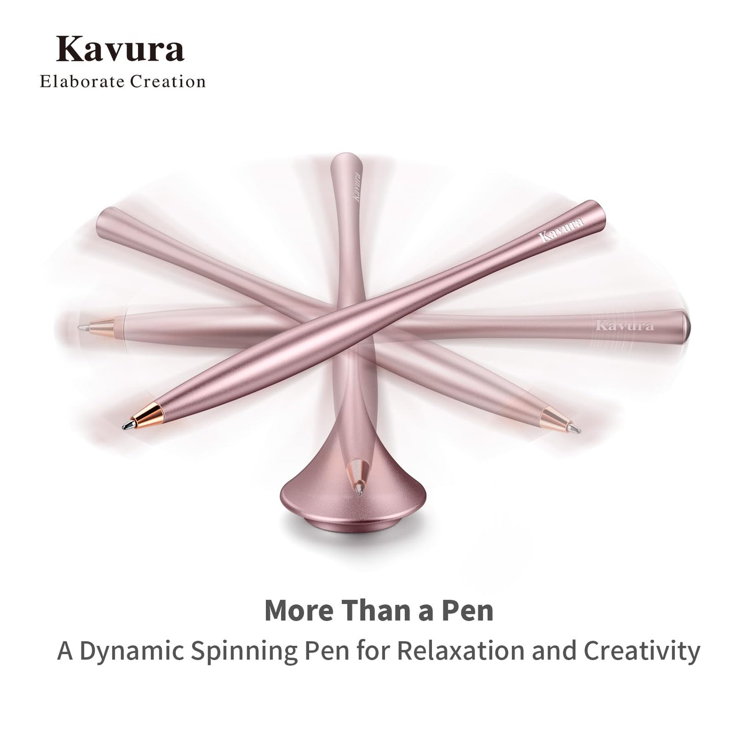 Kavura Pink Metal Gravity Spinner Pen for Women – Aesthetic Balanced Desk Pen with Smooth Rotating Design – Stress Relief Writing Tool with Japanese Precision Finish – Elegant Gift for Her