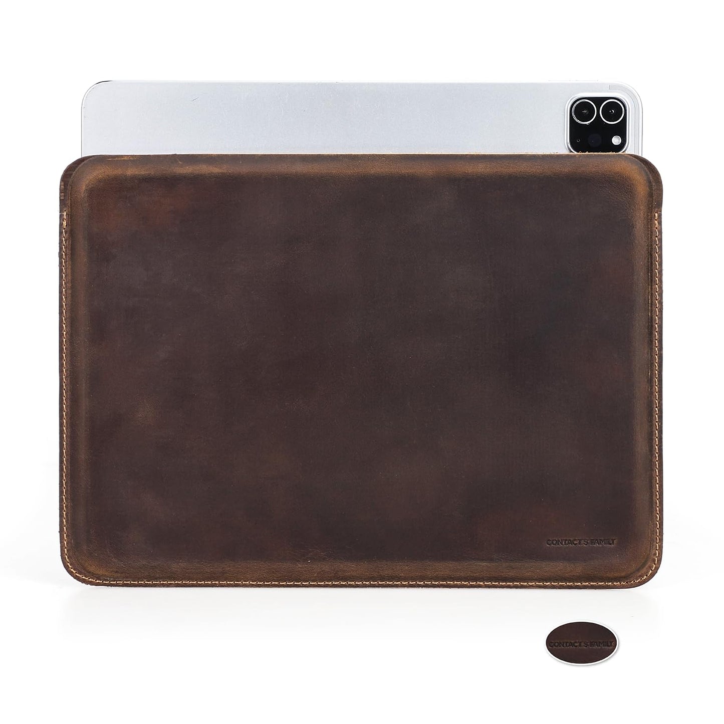 CataPurus Top Grain Leather 11" Sleeve Slim Protector Case for Tablet, Solid Vintage Design, Fully Handmade, Compatible with 10.5"/10.9"/11" iPad Pro/Air, 10.2" iPad 7th/8th/9th Gen, Coffee 11 Inch