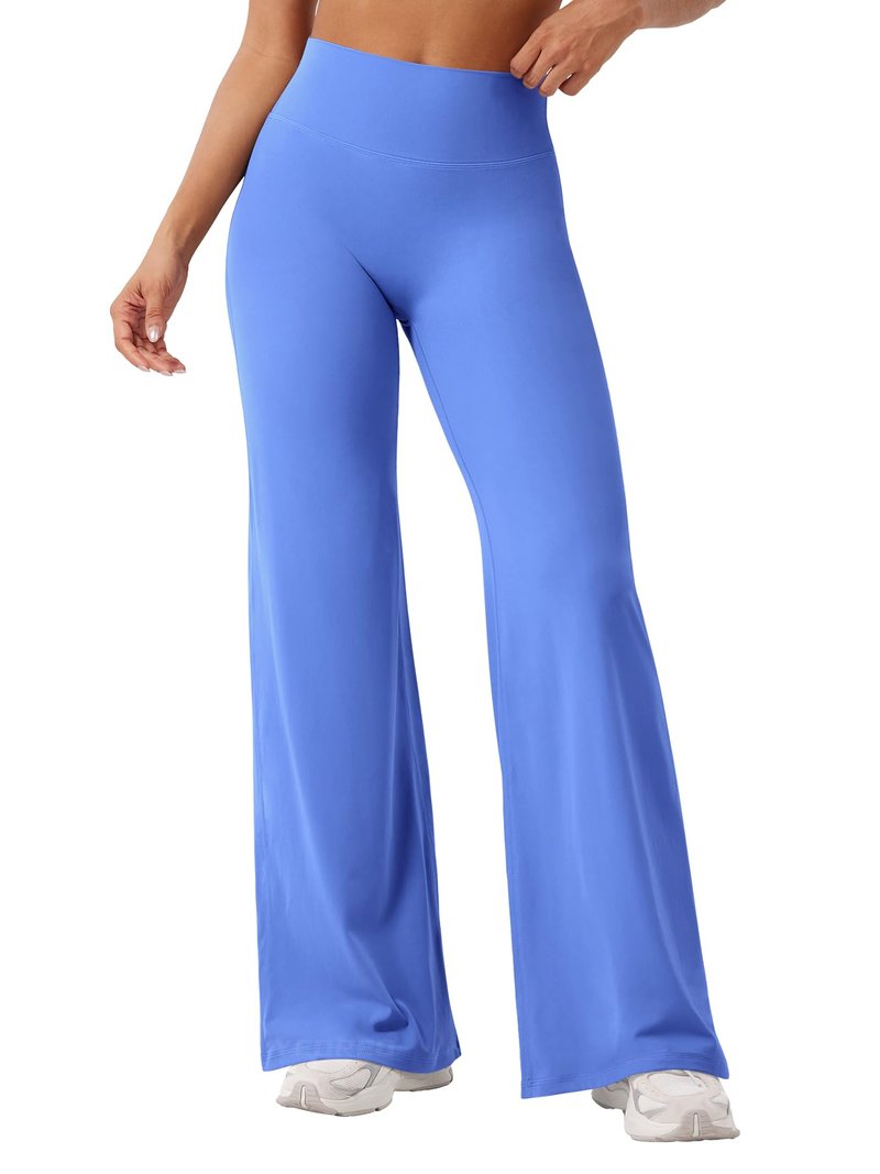 YEOREO Workout Leggings Womens No Front Seam Straight Leggings 31.5" High Waist Buttery Eddiy Gym Yoga Pants Blue XXL