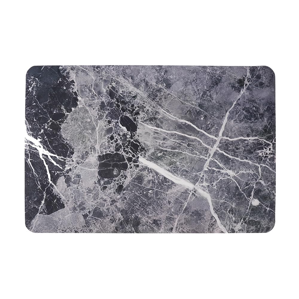 Nauegol Ultra-Thin Anti-Slip (0.16" Thick), Soft & Highly Absorbent Floor Mat with Marble Pattern, Easy to Clean & Store, Ideal for Bathroom & Kitchen(Grey,24 * 36)