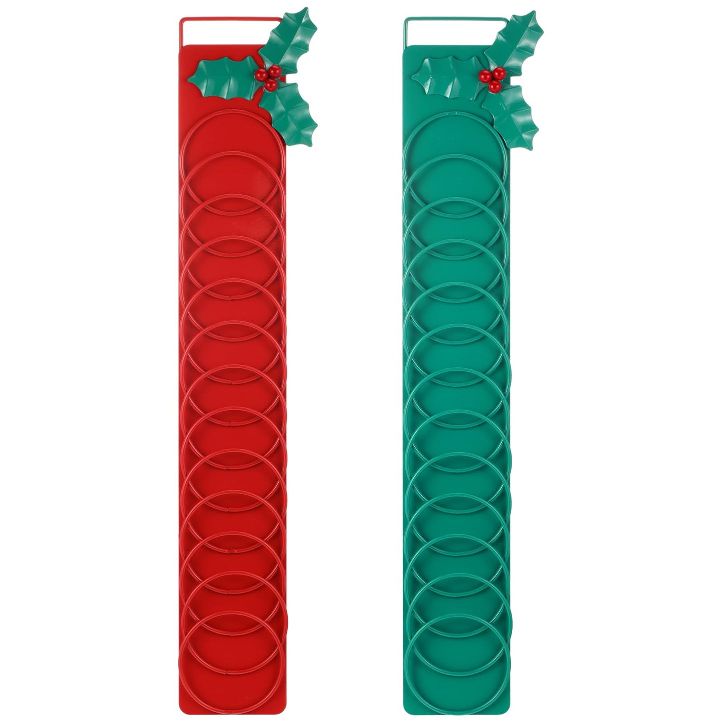 Sliner 2 Pcs Metal Christmas Card Holder 19'' Holly Christmas Card Display Hanging Vertical Photo Wall Hanging Decor for Home Office Xmas Party