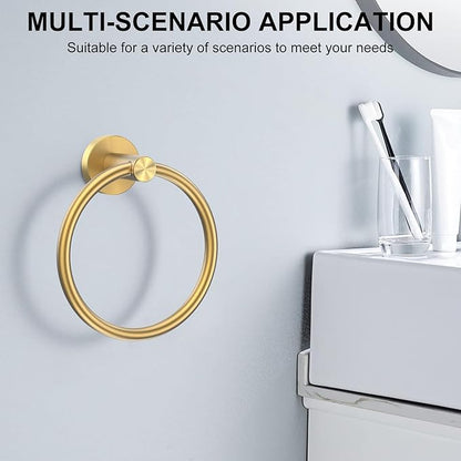 SetSail Towel Holder for Bathroom Wall Gold Towel Ring Stainless Steel Hand