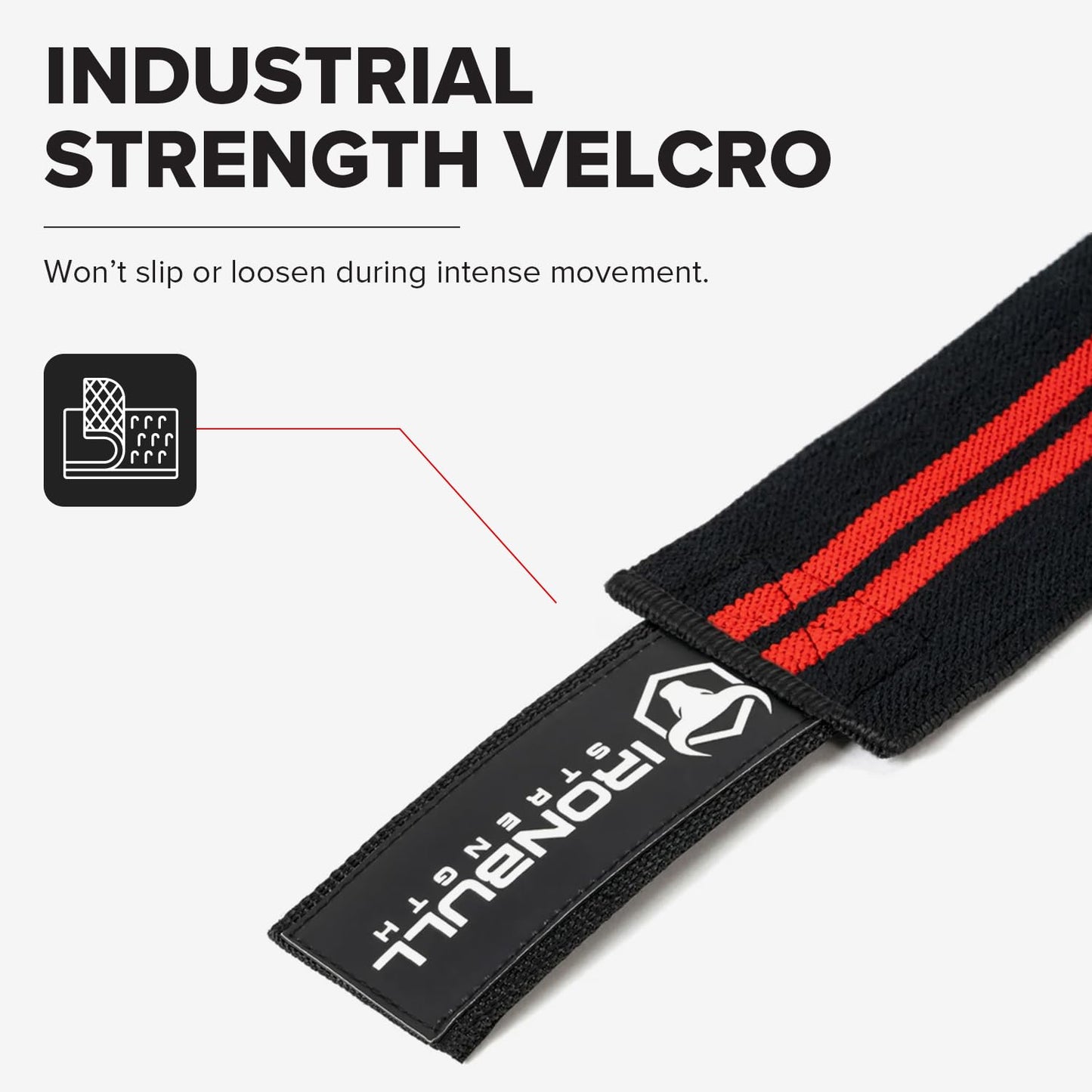 Knee Wraps for Weightlifting - 80" Elastic Knee Straps for Squats and Weight Lifting - Lifting Knee Wraps for Strength & Compression Wrap - Knee Support for Squatting, Powerlifting, Gym (Black/Red)