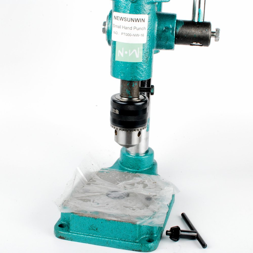 NW Manual Press Puncher Hand Punching Machine Manual Punch Punching Press Hand Machine Punch Tool Hole-Punch Machine (Round, with Clamping Chuck)
