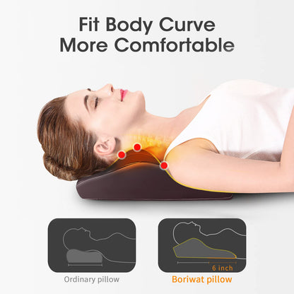 Boriwat Back Massager with Heat, Neck Massager for Pain Relief Deep Tissue, 3D Kneading Massage Pillow for Back, Neck, Shoulder, Legs, Gifts for Women Men Mom Dad
