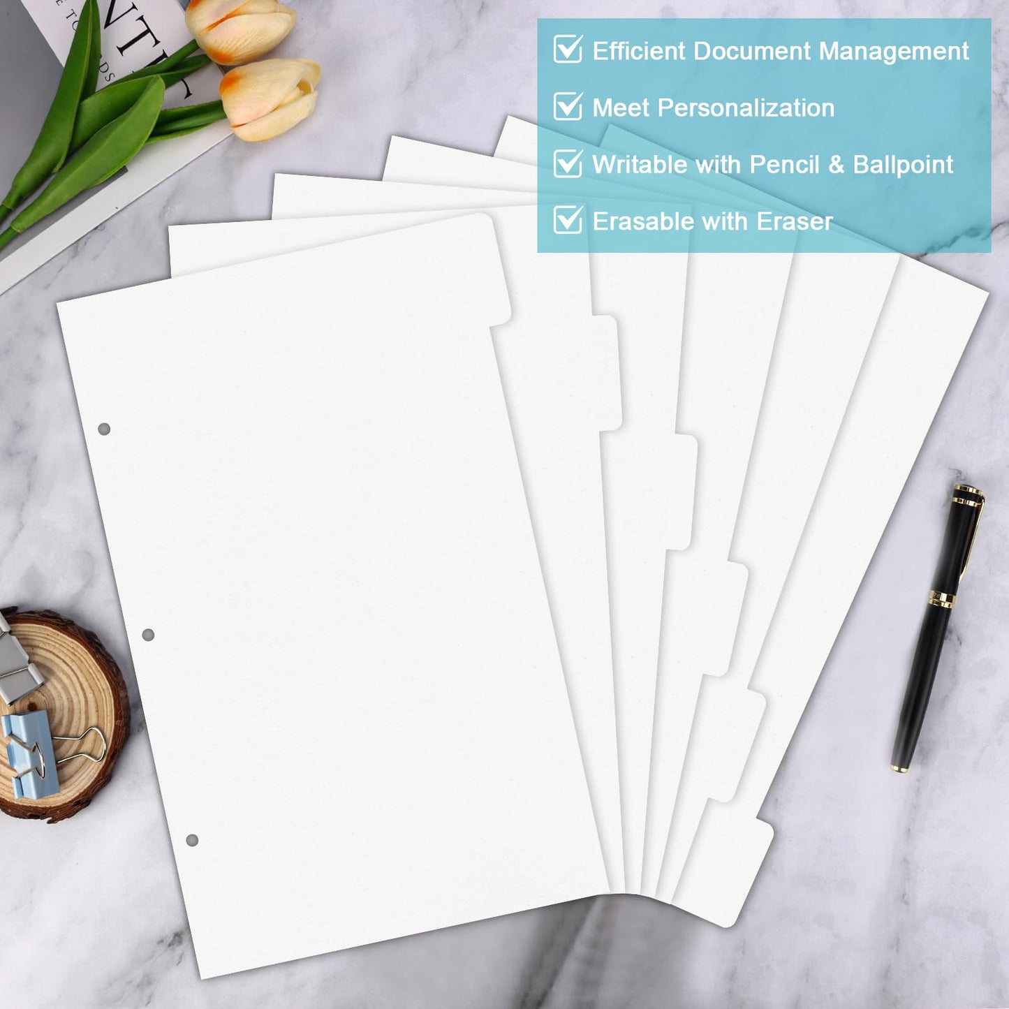 18 Sheets 9x14 Inch Legal Size Tabbed Dividers 3 Ring Binder Legal Size Binder Dividers White Legal Index Tab Dividers Legal Exhibit Dividers 6 File Separators with 2 Blank Card Stock for Office
