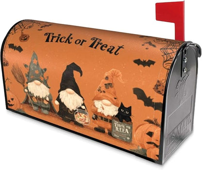 Mailbox Covers Gnomes Halloween Pumpkin Gnomes Halloween Pumpkin Magnetic Letter Post Box Cover Standard Size 25.5 x 21 Inch Garden Yard Home Decorative