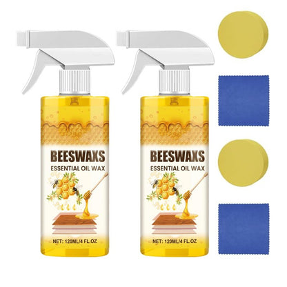 HengPuJiang Beeswax Wood Polish Spray, Natural Beeswax & Beewax Furniture Cleaner, Spray Wax for Wood - 2026 Multi-Purpose Care and Restorer for Floors, Cabinets, Furniture (2PCS)