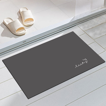 LYGLIGH Ultra Thin Door Mat Indoor Entrance, 1/10 in Thin Door Mats for Inside Entry, Non-Slip Rubber Backing Washable Doormat, Fade Resistant, Absorbent Dirt Trapper, 24"X16", Dark Grey