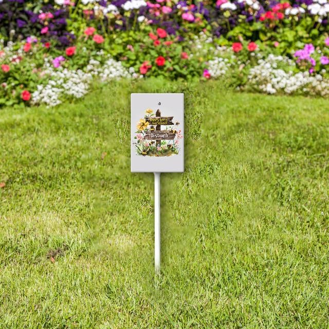 Uptell Honeybees Hard At Work Do Not Disturb Yard Signs with Stakes Aluminum Sign for House/Front Door and Business Outdoor Decoration 7x8.8 Inch