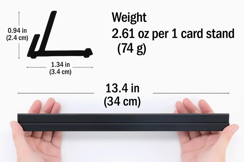 olnamo Hands Free Card Holder Stand, Non-Slip, 4 pieces, 13.4 Inches (34 cm), Made in Japan, for Card Games, Lightweight, TCG, (Black)