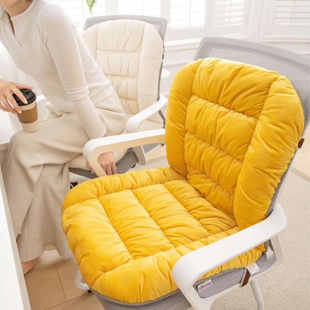 UEncounter Desk Chair Cushion Office Chair Cushion Seat Cushion with Back Support Integrated Pad with Fixed Band for Sedentary Individuals
