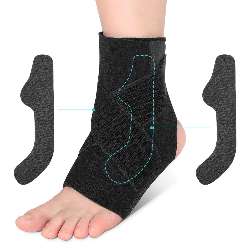 Ankle Brace, Adjustable Wrap Compression Ankle Support, Breathable Nylon Material Elastic Sleeve for Sports Acute Injury Prevention, Relief for Chronic Ankle Pain, Arthritis, Tendonitis, 1Pcs
