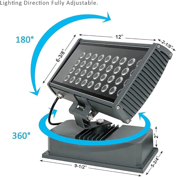 LED Wall Washer Flood Lights with RF Remote, 144W RGBW Color Changing Wash Lighting Waterproof Heavy-duty LED Wall Washing Light for Outdoor & Indoor Lighting Projects, Hotels, Church, Building, House