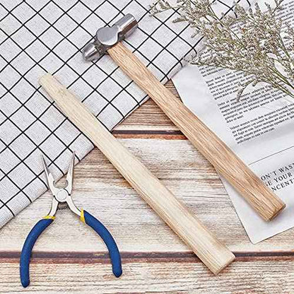 PH PandaHall 1pc Ball Peen Hammer with Two Spare Wooden Handle 4oz Dual-Headed Carbon Steel Hammer Heavy-Duty Metalworking Hammer for Household Workshop Metal Forming Repairing Rivet, 7.8"