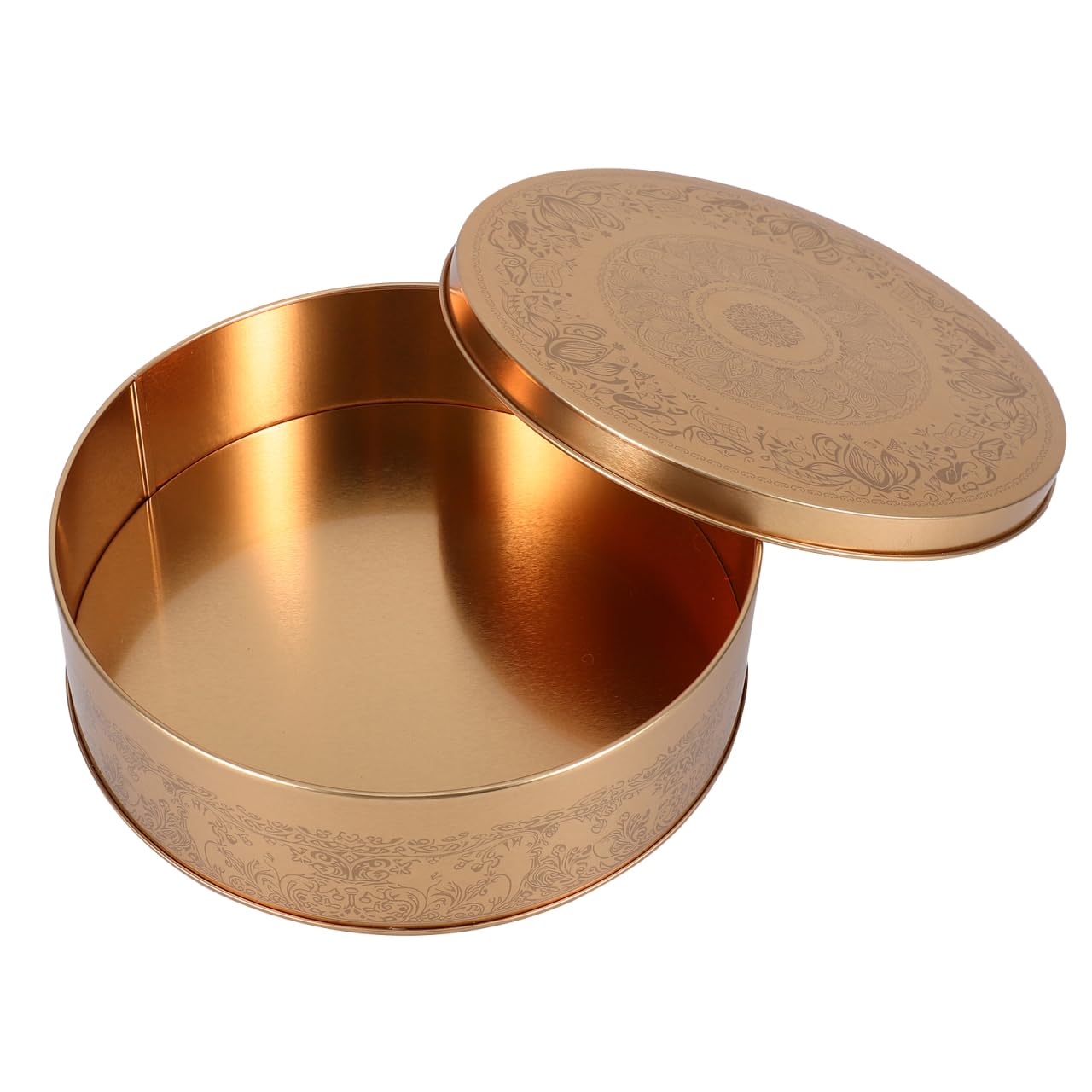 FESTFENDS 1Pc Cookie Tin with Lid Round Baking Cake Tins for Storaing Patisseries Snack Chocolate Easter Metal Cookies Storage Container for Candy Craft Supplies Special Occassions 6.61Inch