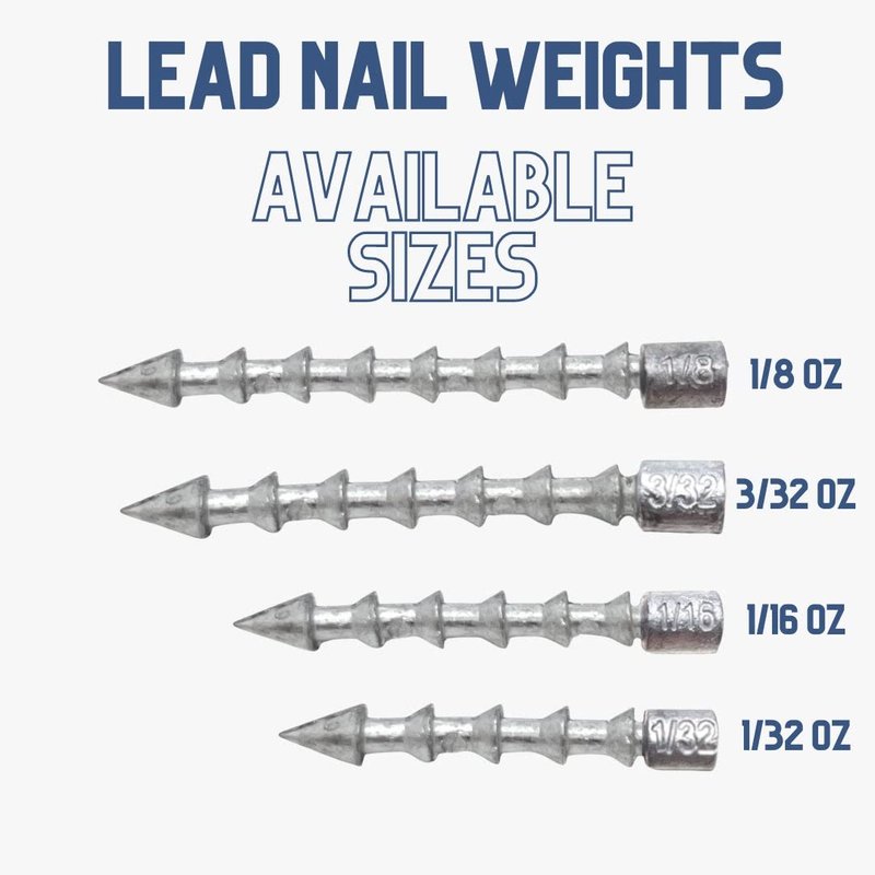 Reaction Tackle Nail Weights for Bass Fishing - Insert Pencil Sinkers for Wacky Rig, Neko Rig and Soft Plastic Lures - Freshwater and Saltwater - 1/16 Oz