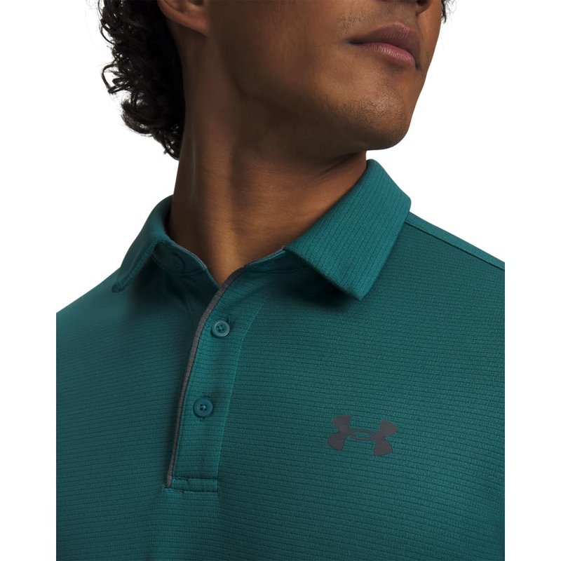 Under Armour Men's Tech Golf Polo, (338) Rack Green/Pitch Gray/Pitch Gray, Medium