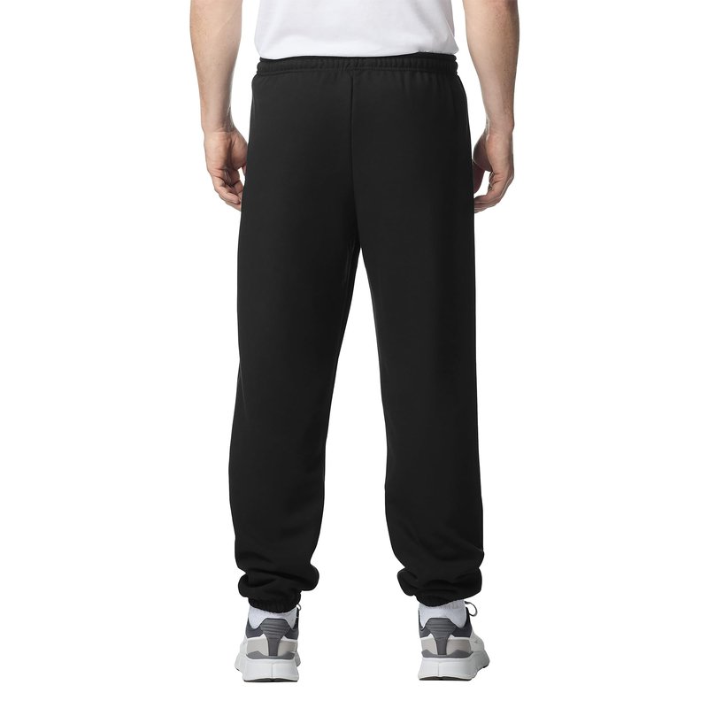 Gildan Adult Fleece Elastic Bottom Sweatpants, Style G18200, Black, Large