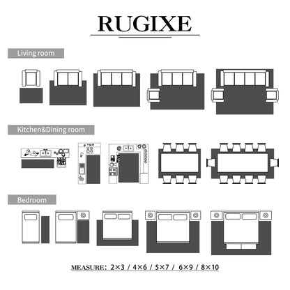 RUGIXE Area Rug 6×9 Foldable Machine Washable Living Room Area Rug, Machine Washable Anti-Slip Retro Rug, Low-Density Lightweight Chenille Printed Rug, Bedroom, Dining Room，Rugs for Living Room