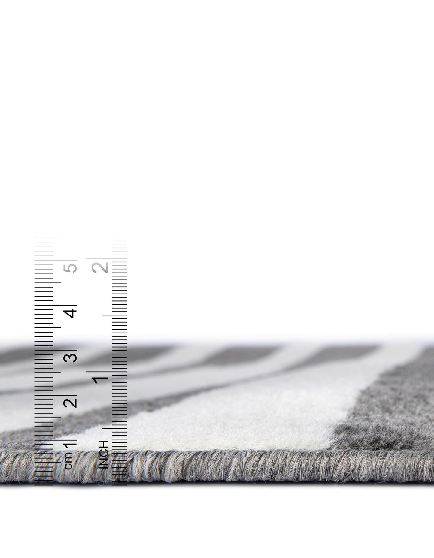 Rugs.com - Oslo Rug – 8 Ft Square Gray Modern Easy-Clean Rug – Geometric Stripe Pattern for Living Rooms, Bedrooms, and Dining Rooms