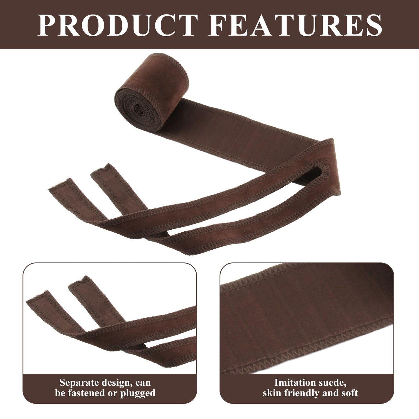 Renaissance Arm Wraps Medieval Faux Suede Bracers,Viking Hand Wraps, LARP Arm Guards Halloween Costume Accessorie Brown