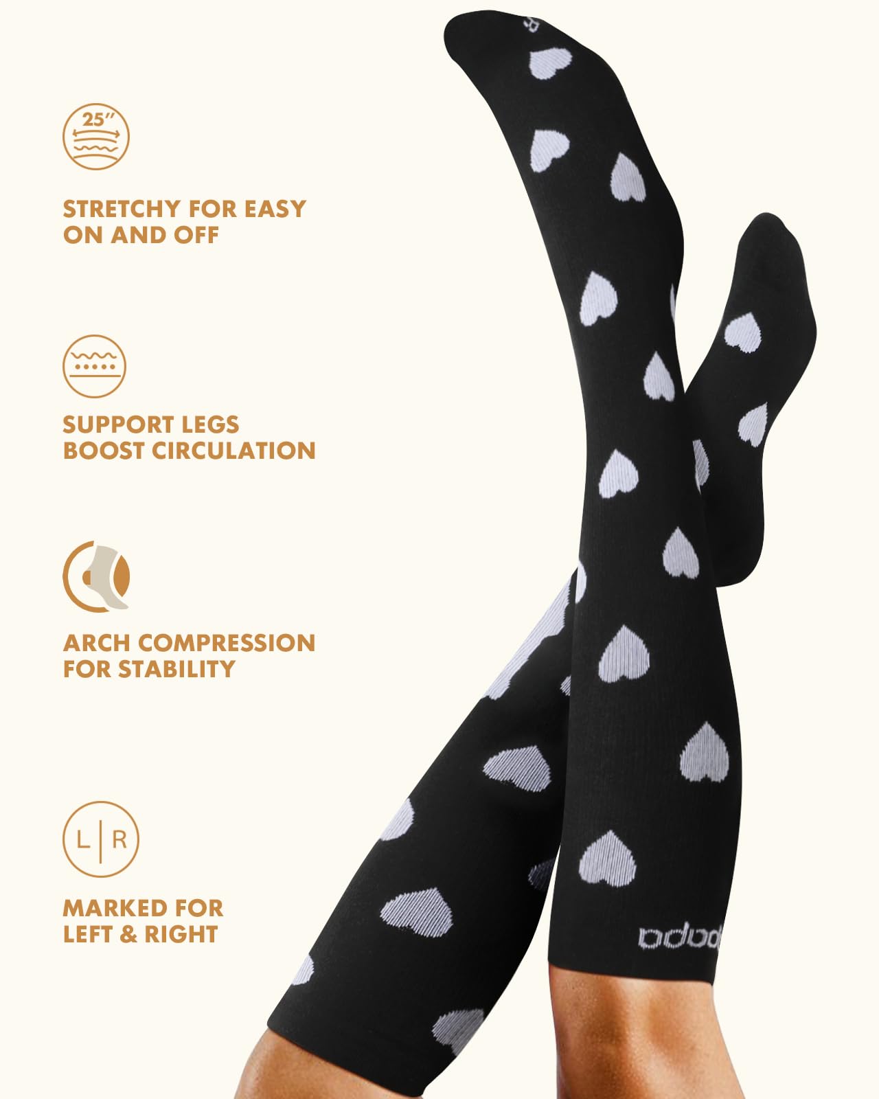 Lalapapa Cute Compression Socks for Women - 3 Pairs 20-30 mmHg Graduated Support Lightweight for Daily Wear Travel Nurse