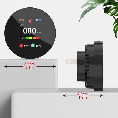 CHZHVAN LPG/Natural Gas/Charcoal Leak Detector, Plug-in Monitor, Methane and Propane Butane, Sound Alarm and LED Digital Display for Kitchen, Mobile Home, Garage