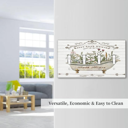 Rustic Farmhouse Wooden Board Botanical Flower Quad Gang Toggle Light Switch Cover 4-Gang Wall Plates Decorative Electrical Switchplate for Home Bedroom Art Decorate