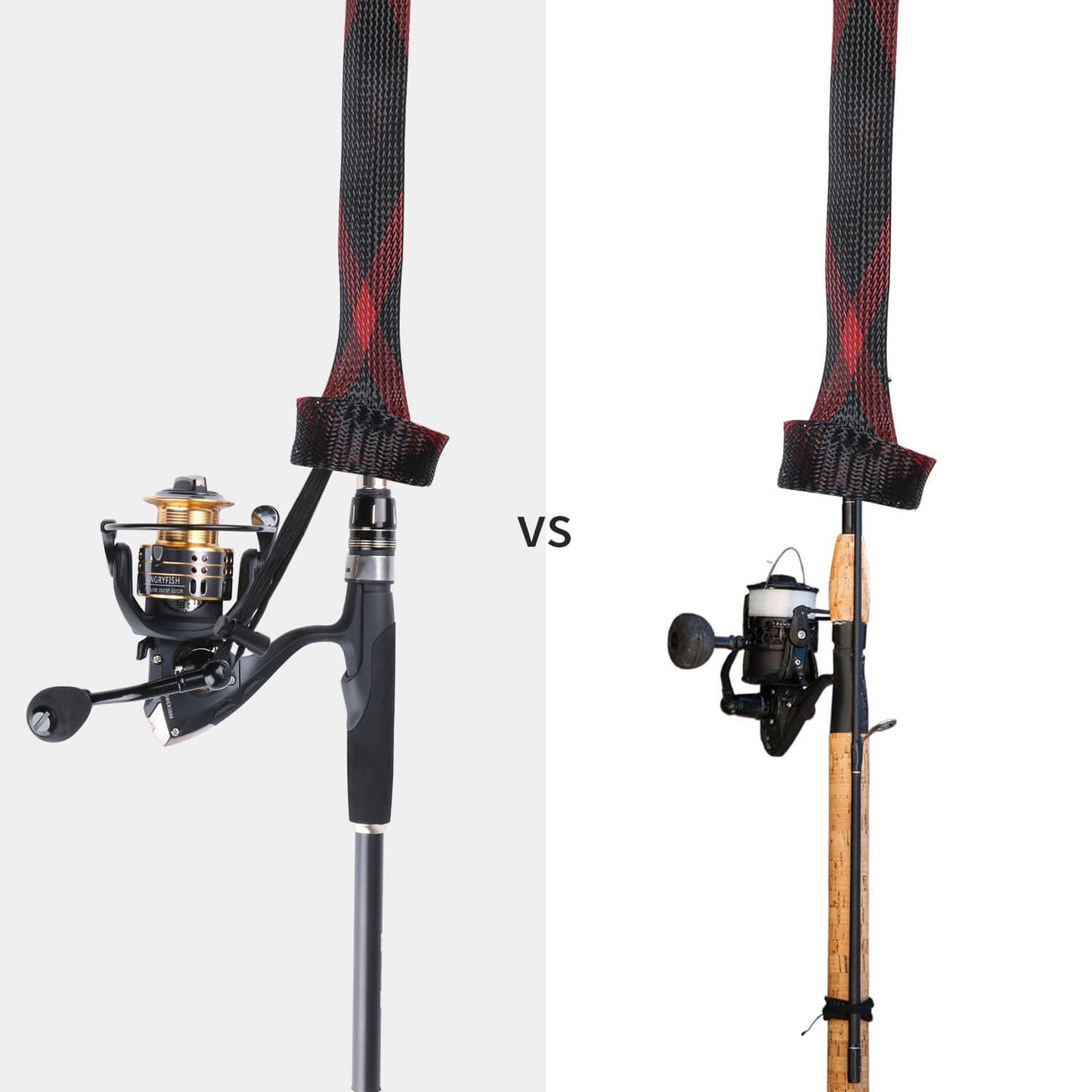 NATRUTH Rod Sock Fishing(10pcs)，Rod Sleeve Rod Covers 67inches/74.8inches Braided Mesh with Lanyard Rod Protector Pole Gloves Fishing Tools. Flat or Pointed End/Spinning for Casting Sea Fishing Rod