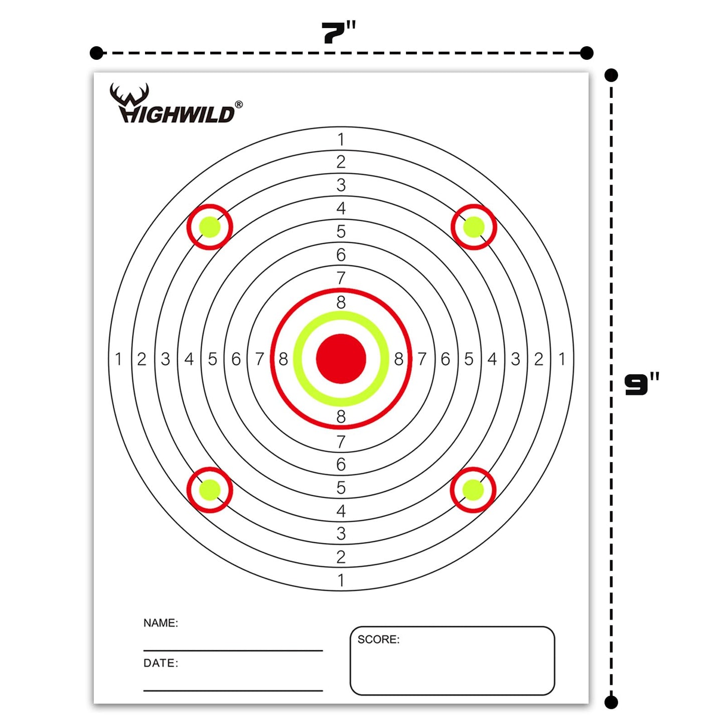 Highwild BB Trap Target (Airgun Only) with 10pcs 7" X 9" Paper Targets and 2 Spinner Targets