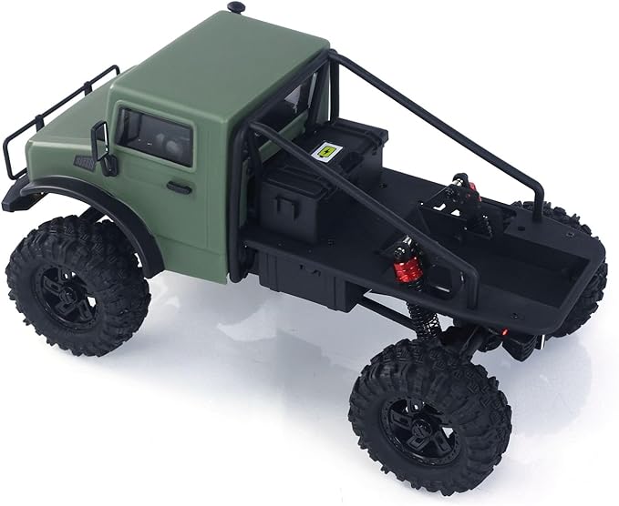 CR18P V3 THunter 1/18 RC Climbing Car 2.4G Wireless Control 4WD Rock Crawler Car Brushless Motor ESC RTR LED Lights Hobby Grade Model for Adult(Matte Green)
