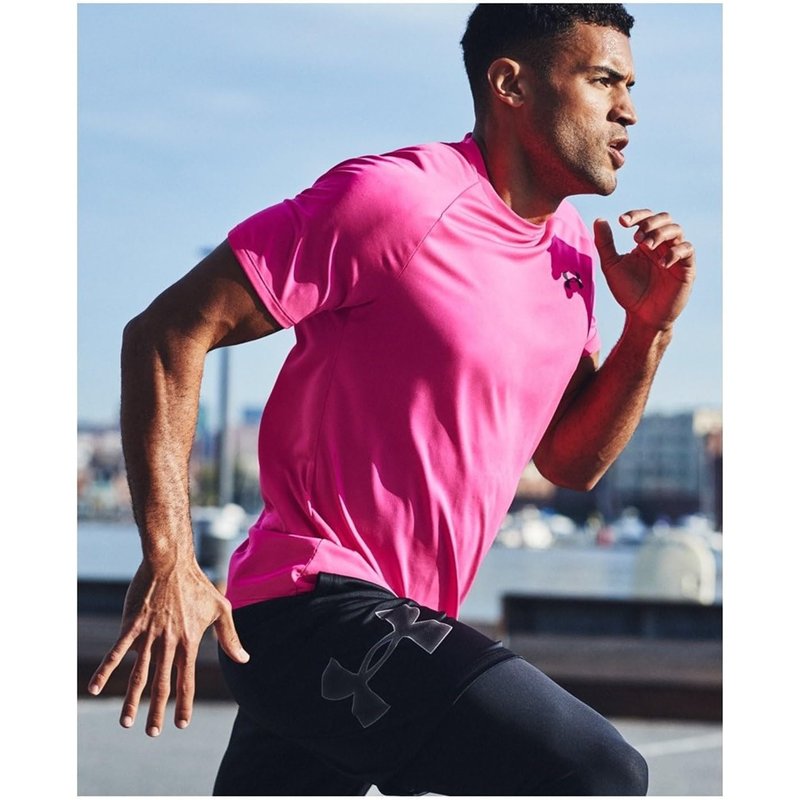 Under Armour Men's Tech 2.0 Short-Sleeve T-Shirt , Pink Surge (687)/Black, Large