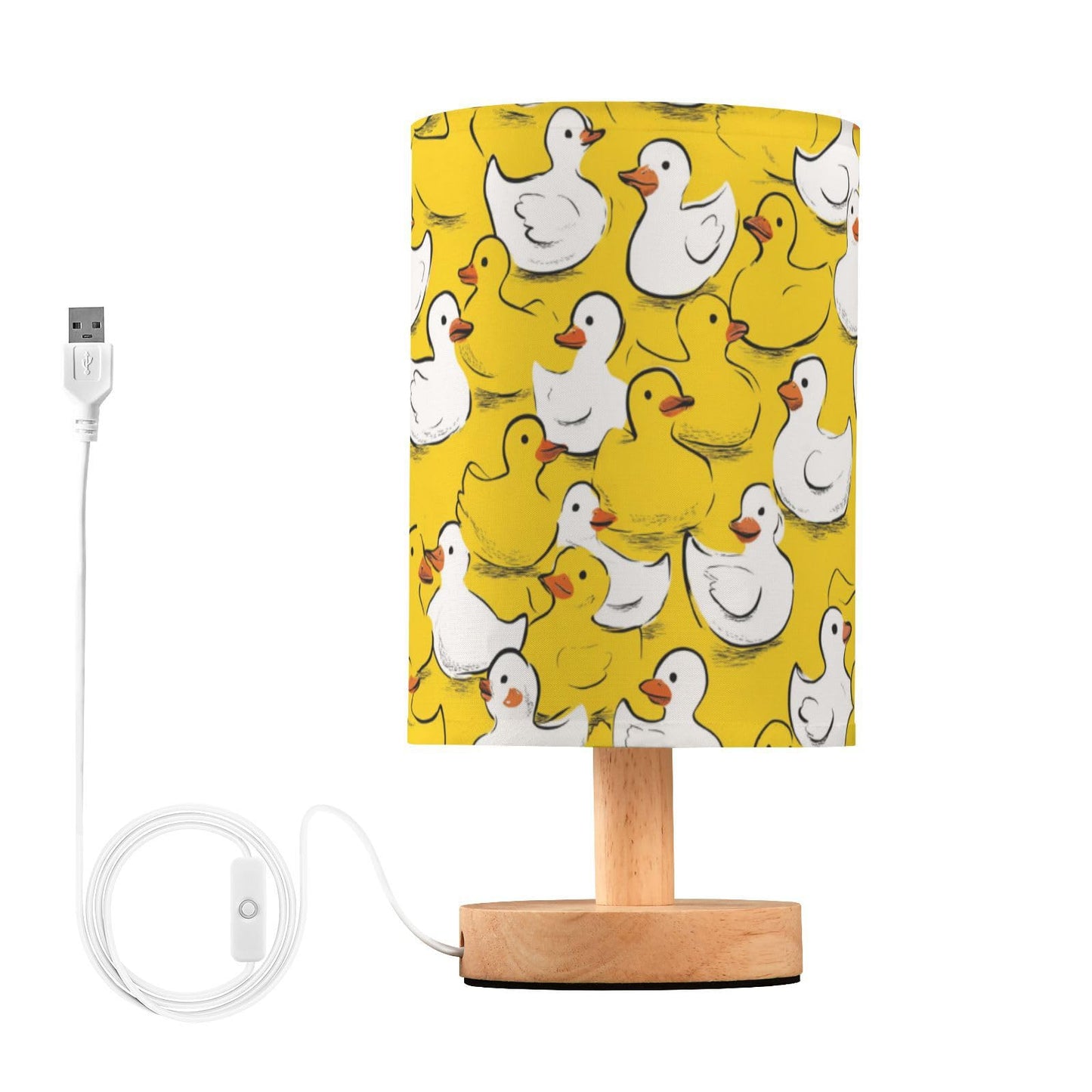 Yellow Duck Ducky Table Lamp for Bedroom Bedside Lamp Desk Lamps Cylinder Nightstand Lamp for Living Room Office Decor