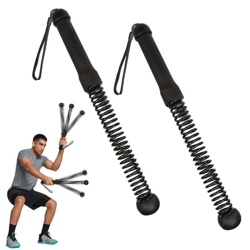 Ropeless Battle Ropes 2 Pcs Battle Rope Sticks Cordless Battle Ropes Ropeless Jump Rope Battle Rope Sticks for Home or Gym Style-B