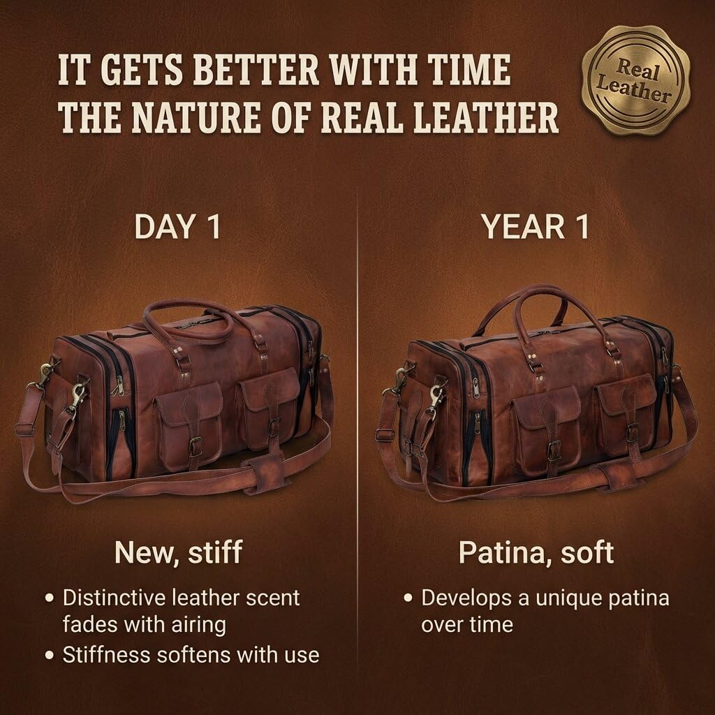 Handmade Vintage Travel Luggage 30 Inch Duffel Gym Sports Bag Weekender Travel Overnight Carry One Duffel Bag For Men (30 inch large)