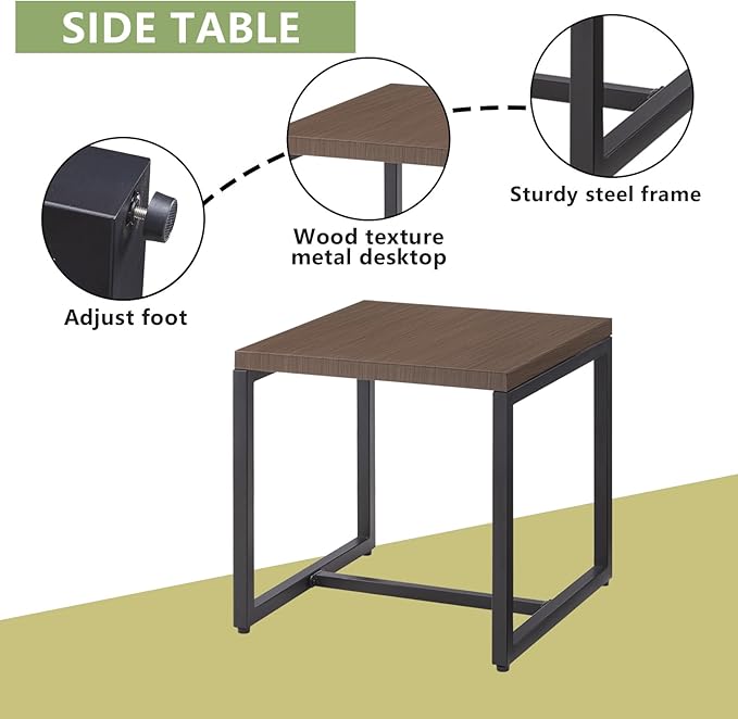 Rilyson 3 Piece Wicker Patio Furniture Set,Patio Bistro Set with 2 Rattan Armrest Chairs and 1 Side Table,Sturdy Frame,All-Weather PE Wicker,Wide Armrest,Deep Seating and Thick Cushions(Brown/Grey)