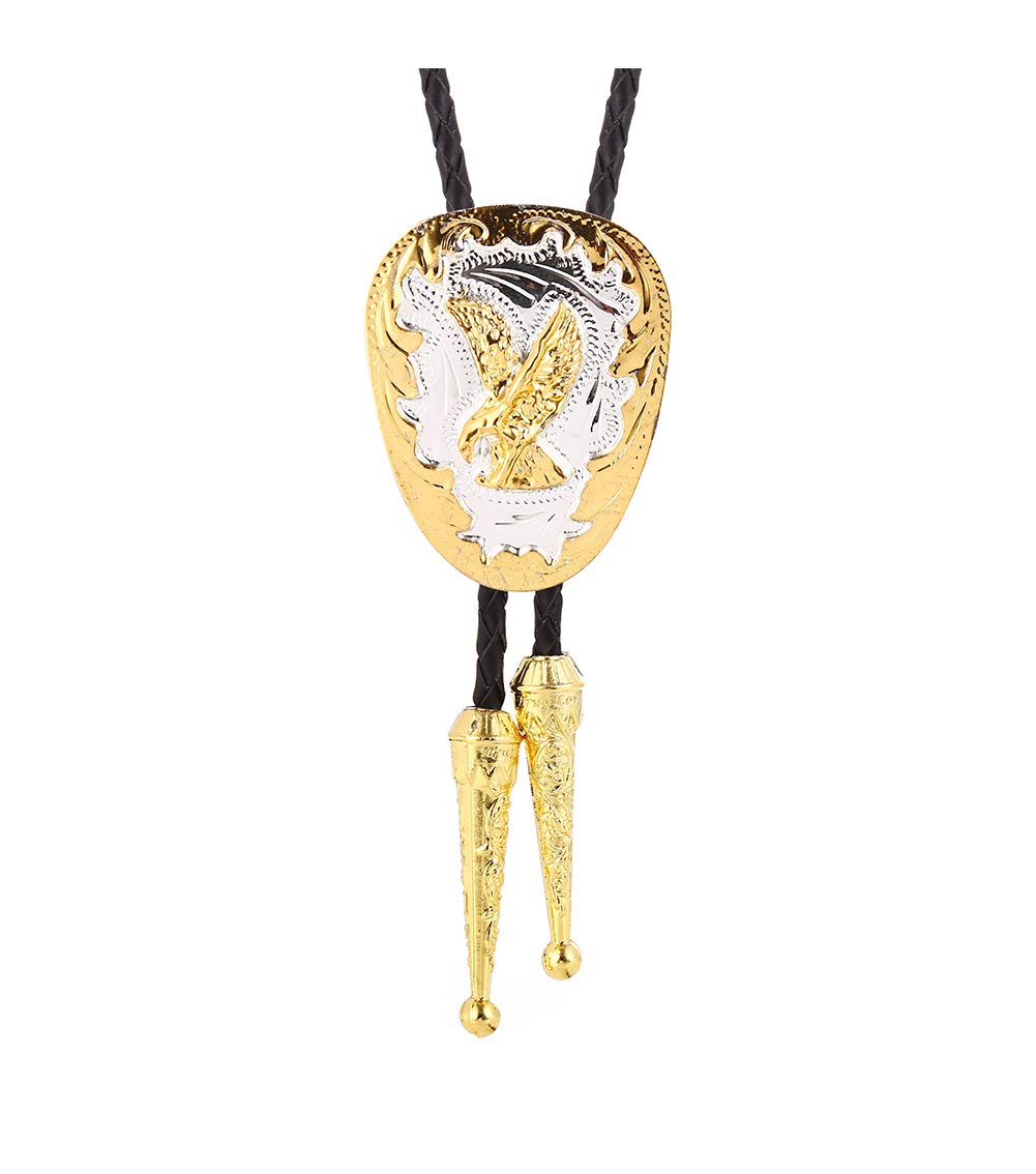 HUABOLA CALYN Bolo Tie for Men American Western Cowboy Golden Flying Eagle Bolo tie