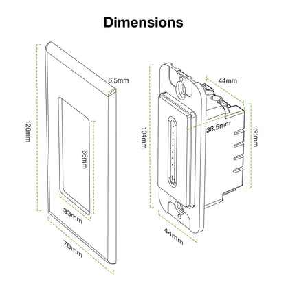 GHome Smart 3 Way Dimmer Smart Switch Can Work Separately Or Work with Traditional 3-Way Switch, Compatible with Alexa, Google Assistant, Neutral Wire Required, 2.4GHz WiFi Only, FCC Certified, 3 Pack